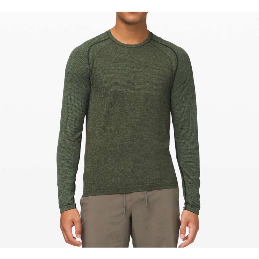 Lululemon Men’s Metal Vent Tech Long Sleeve Shirt Olive Green Size Large